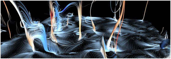 Pollen inspired rule behind motion of turbulent vortices